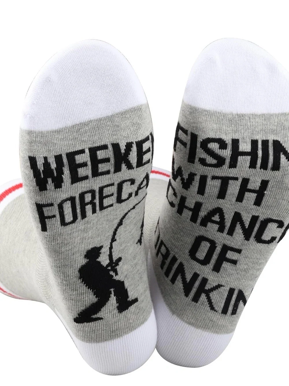 3 pair Men's Grey 'Weekend Fishing' Crew Socks